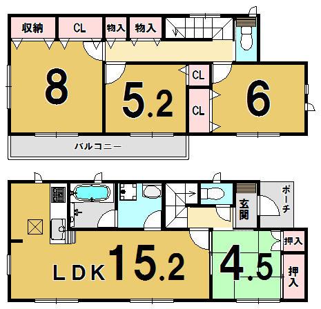 Floor plan. 22,800,000 yen, 4LDK, Land area 148.98 sq m , Building area 94.76 sq m