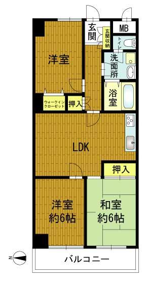 Floor plan. 3LDK, Price 13.8 million yen, Footprint 67.2 sq m , Balcony area 6.72 sq m