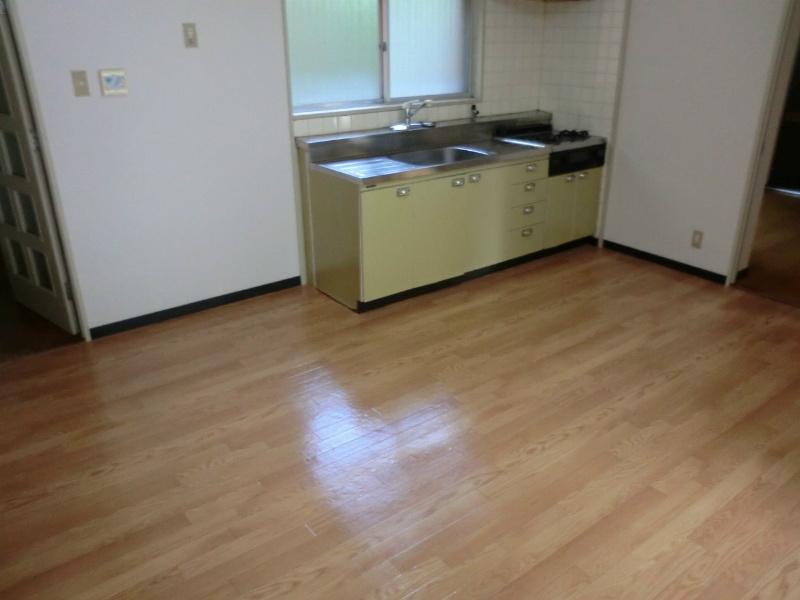 Living. Kitchen seen from the living room side