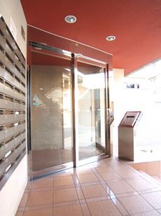 Building appearance. Worry woman living alone