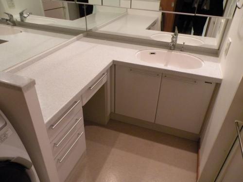Wash basin, toilet. Interior