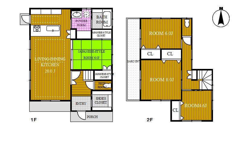 Floor plan. 40,500,000 yen, 4LDK, Land area 158.73 sq m , Building area 108.47 sq m