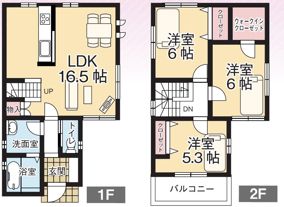 Compartment view + building plan example. Building plan example, Land price 20,568,000 yen, Land area 88.5 sq m , Building price 11,411,000 yen, Building area 81.97 sq m ☆ Compartment Figure ・ Reference example plan ☆ 3-story is good, etc., It will be built in your favorite of the floor plan! !