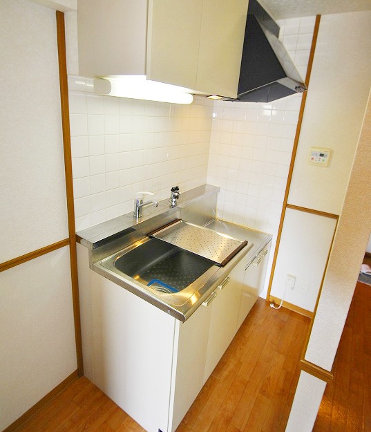 Kitchen. Two-burner gas stove can be installed