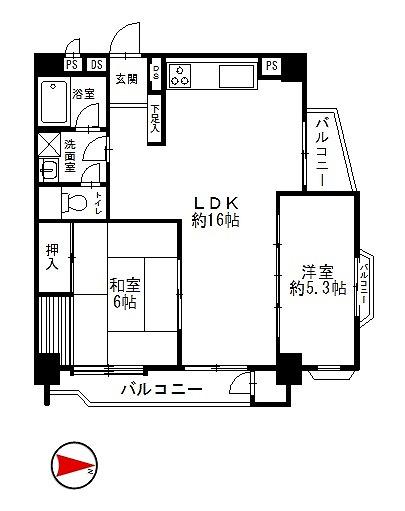 Floor plan. 2LDK, Price 11.8 million yen, Occupied area 65.19 sq m , Balcony area 9.52 sq m