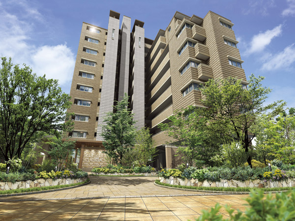 Features of the building.  [appearance] In color and profound and modern appearance form is off a presence, Strike a harmony with the city's landscape status. Two weapons hanging of appearance tile representing the quaint building, Taste of aging also evolved into a value, Further enhance the asset value (Exterior view)