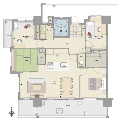 Floor: 4LDK, occupied area: 94.33 sq m, Price: 42.3 million yen