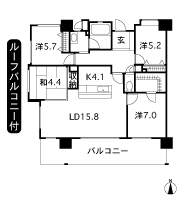 Floor: 4LDK, occupied area: 94.33 sq m, Price: 44.8 million yen