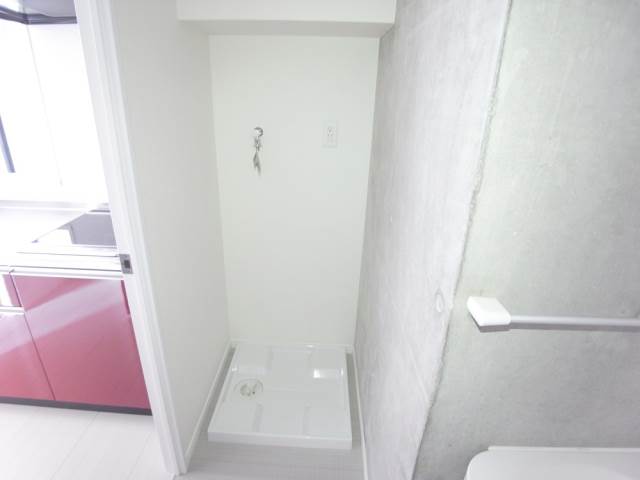 Washroom. Washing machine in the room