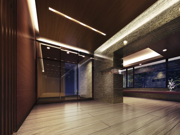 Shared facilities.  [Entrance hall] Design a lounge in the corner of the entrance hall. Or meeting with your family and friends, Available as a reception place to welcome visitors. (Rendering)