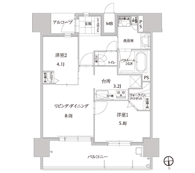 Floor: 2LDK, occupied area: 53.13 sq m, Price: 17,900,000 yen ~ 21.1 million yen