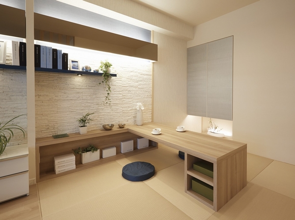 Interior.  [Japanese-style room] It was to cherish the sense of unity with the living, Of modern taste Japanese-style room.