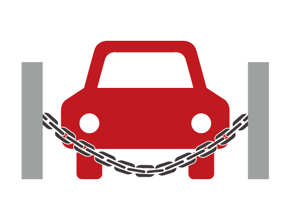 Security.  [Opening and closing electric chain gate with the remote control operation] (Conceptual diagram)
