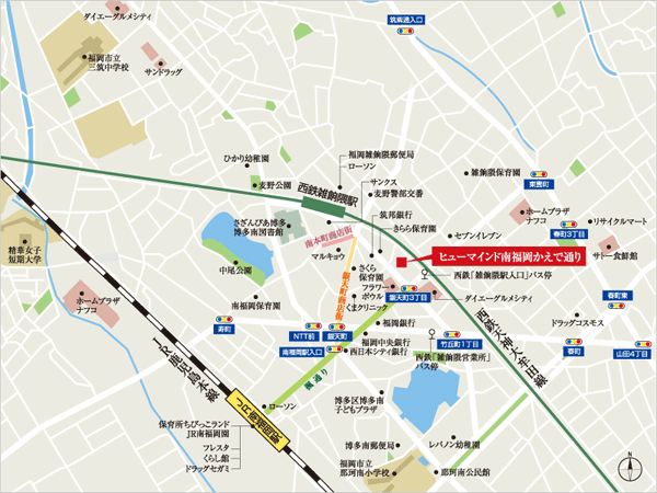 Surrounding environment. Local guide map