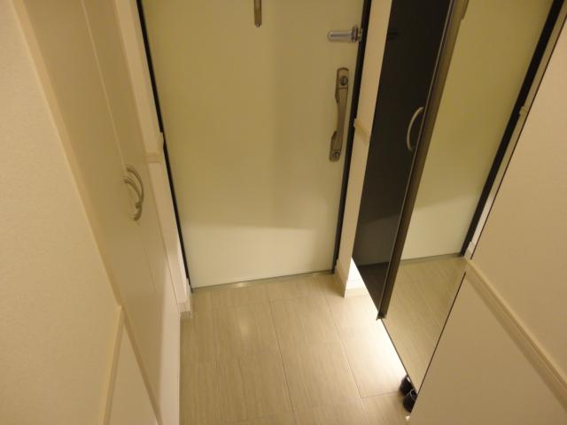 Entrance. Fashionable bottom lighting