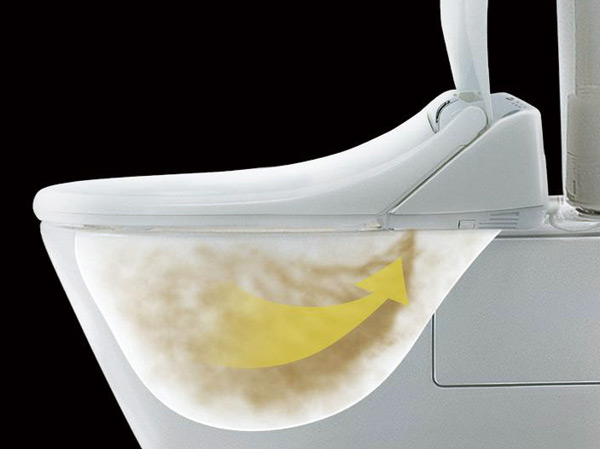 Toilet.  [Power deodorizing] The "power deodorizing" suction amount twice the, Because it is switched by one switch while in use, Do not worry - you can always comfort the toilet. (Conceptual diagram)
