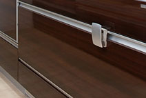 Kitchen.  [cabinet] Soft closers (slowly closing function) can also be a smooth opening and closing if you put something heavy since they are already with.