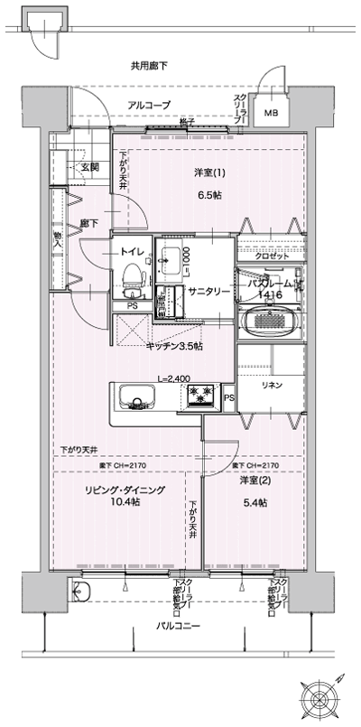 Floor: 2LDK, occupied area: 60 sq m, Price: 17,287,000 yen ~ 18,315,200 yen