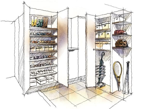 Other. The whole family of shoes and boots, umbrella, Such as children's play equipment is clean dispose of entrance storage (F type entrance housed Rendering)