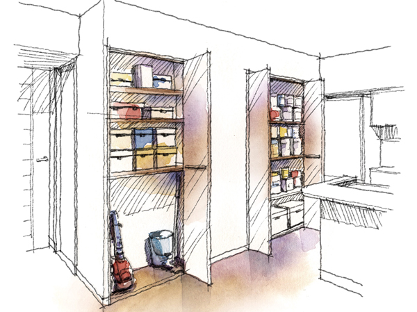 Other. Stock goods and cleaning products also fit to clean (F type LDK storage Rendering)