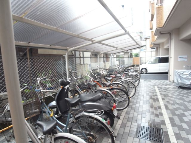 Entrance. Bicycle-parking space