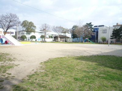 Building appearance. Next door is a park