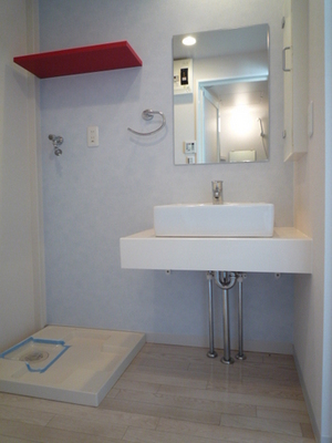 Living and room. Wash basin