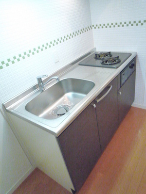 Kitchen. Two-burner gas stove with kitchen