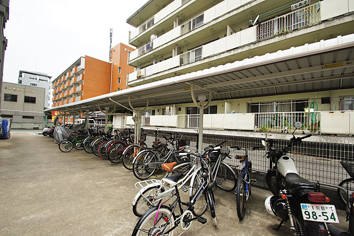 Parking lot. Bicycle-parking space