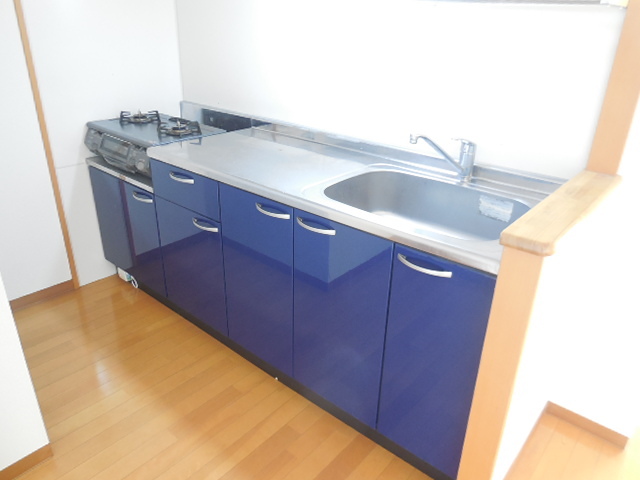 Kitchen. Clean kitchen gas hob of keynote the blue