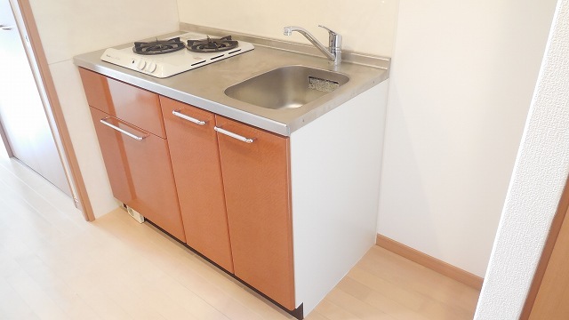 Kitchen. Two-burner stove is the kitchen