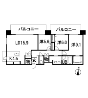 Floor: 3LDK, occupied area: 99.48 sq m, Price: 59,900,000 yen ・ 61,800,000 yen