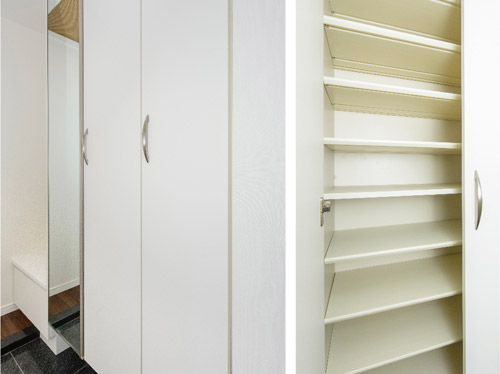 Receipt.  [Shoe box] Storage space of shoes, Thor-type with a height-to-ceiling. We prepared a luxury shoe box. Taking advantage of a movable shelf, You can store plenty of the ever-increasing shoes.  ※ Shape and the like will depend on the type.