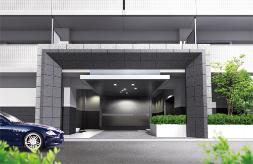 Buildings and facilities. Entrance approach (Rendering)