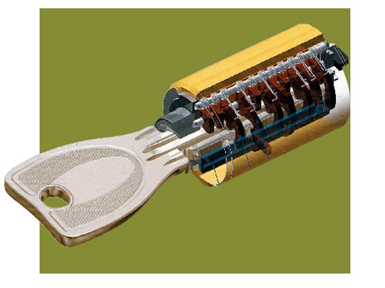 Security.  [Dimple key] Entrance door of the key, Adopt a very difficult dimple key is illegal duplication and picking by a complex structure. And exhibit a high security performance. (Conceptual diagram)