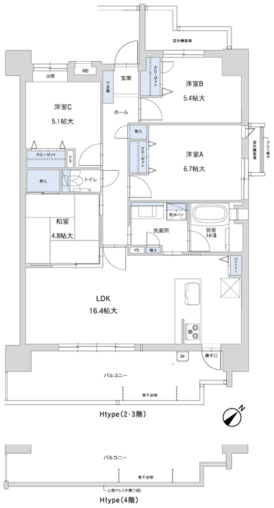 Floor: 4LDK + P, the occupied area: 85.65 sq m, Price: 28.8 million yen ~ 29,800,000 yen