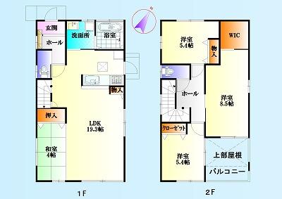 Floor plan. 27.6 million yen, 4LDK, Land area 146.88 sq m , I hope if there is a building area of 101.85 sq m back door ~ In a lot of wife is called! ? This time mainly think of housework flow line, (^_^) I was I set up a back door at the standard / In a small back door with the property, It is a rare property (^_^) /