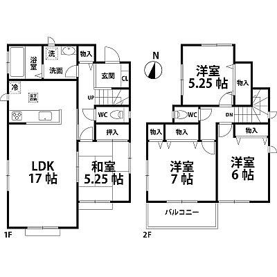 Floor plan. 28.8 million yen, 4LDK, Land area 140.72 sq m , Building area 97.71 sq m