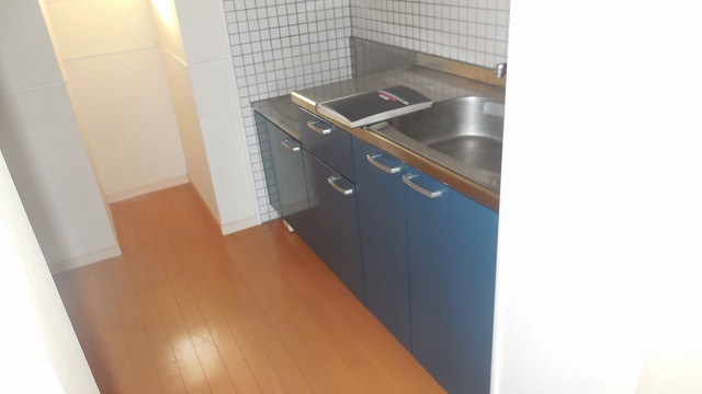 Kitchen. Blue is a beautiful system Kitchen
