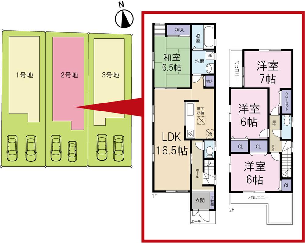 Floor plan. 28,300,000 yen, 4LDK, Land area 116.11 sq m , Building area 97.2 sq m Floor