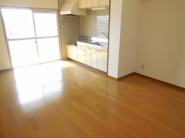 Living and room. Light is plugged into the kitchen