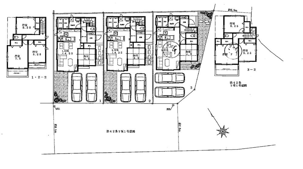 Floor plan. 30,800,000 yen, 4LDK, Land area 112.34 sq m , Building area 89.64 sq m Floor ・ Compartment view (all three compartments)