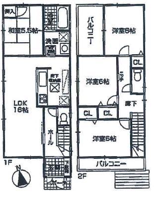 Floor plan. (1 Building), Price 28.8 million yen, 4LDK, Land area 117.22 sq m , Building area 93.15 sq m