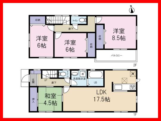 Floor plan. 24,980,000 yen, 4LDK, Land area 165.61 sq m , Building area 103.5 sq m mitoma station 9 minute walk. It is a quiet residential area.