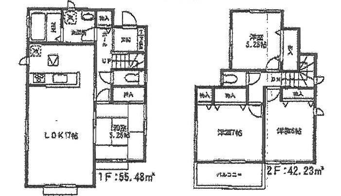 Floor plan. 27,800,000 yen, 4LDK, Land area 140.7 sq m , Building area 97.71 sq m 1 Building new construction 4LDK 2 cars Cars Allowed