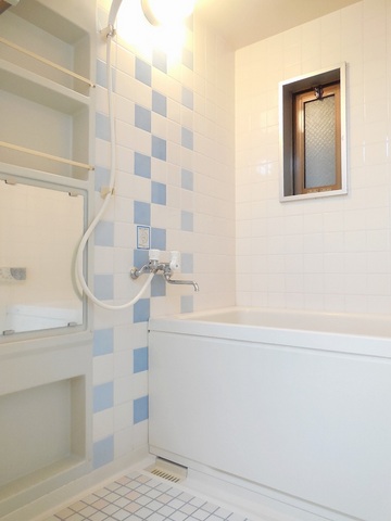 Bath. Stylish bathtub Good ventilation with windows