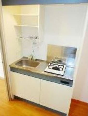 Kitchen. It comes with a 1-burner stove