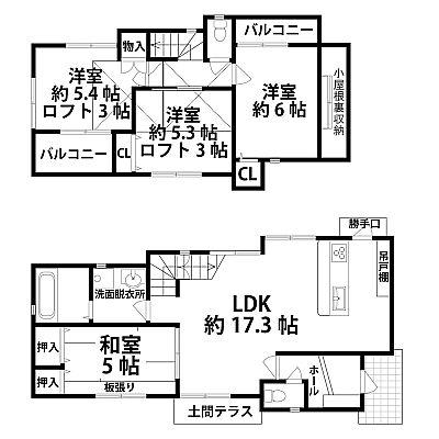 Floor plan. 27,200,000 yen, 4LDK+S, Land area 214.52 sq m , Building area 113.12 sq m
