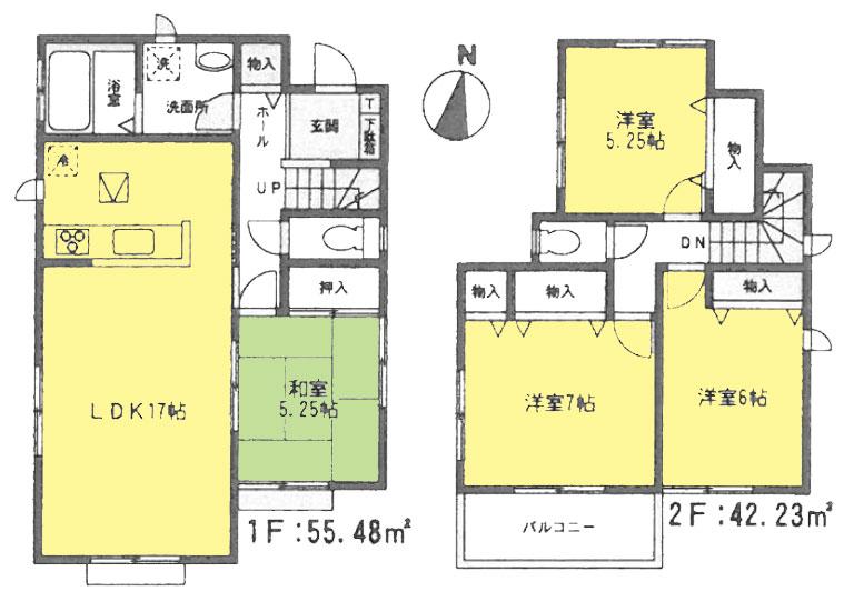 Floor plan. 28.8 million yen, 4LDK, Land area 140.72 sq m , Building area 97.71 sq m 4LDK