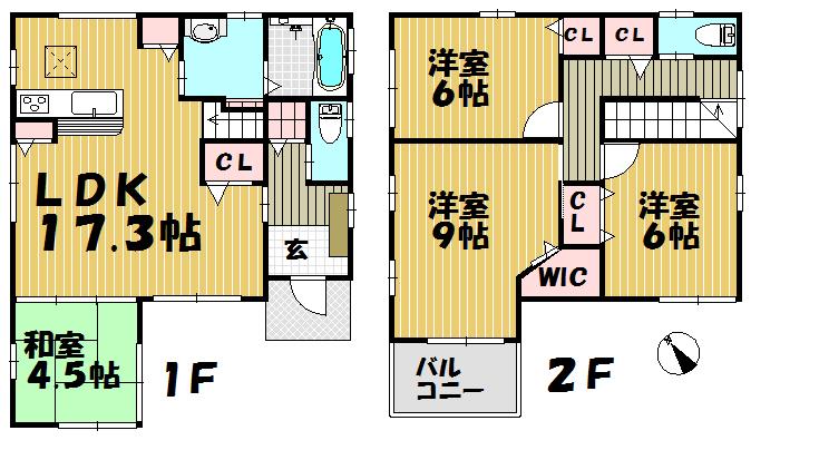 Floor plan. 24,300,000 yen, 4LDK, Land area 109.95 sq m , Building area 101.02 sq m